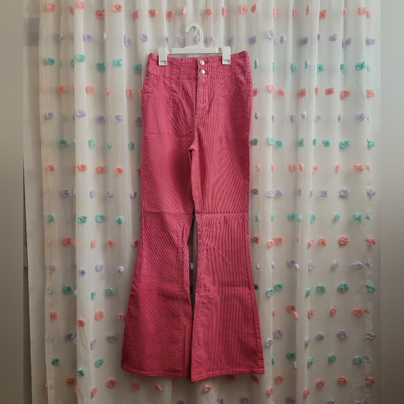 #225- We The Free FP Jayde Cord Flare Jeans In Baton Rouge - Picture 6 of 10